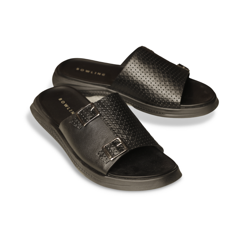 URBAN DOUBLE MONK STRAP LEATHER SANDALS