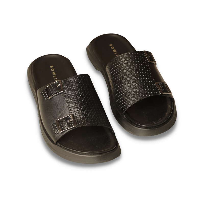 URBAN DOUBLE MONK STRAP LEATHER SANDALS