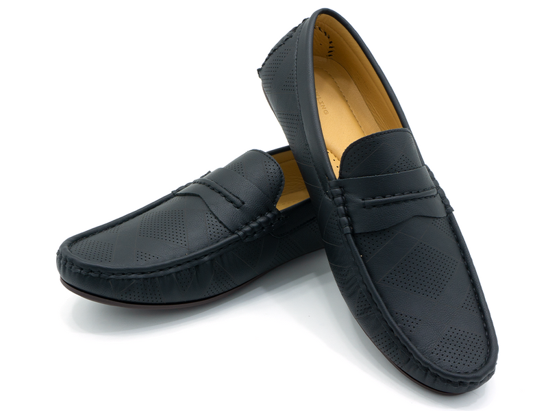 PERFORATED STRAPPED LOAFERS