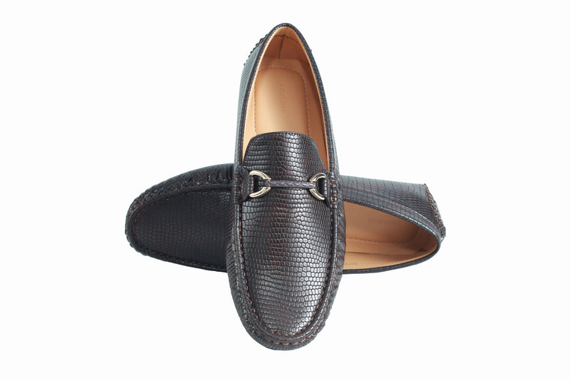 Textured Buckled Loafers